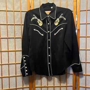 SCULLY guitars Cadillacs and hillbilly music snap down shirt perfect condition M